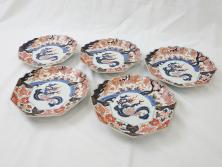 古民具　大正昭和初期　輪島塗　松竹梅　沈金蒔絵菓子皿3枚セット(菓子盆、漆器、木製皿)(R-040509)