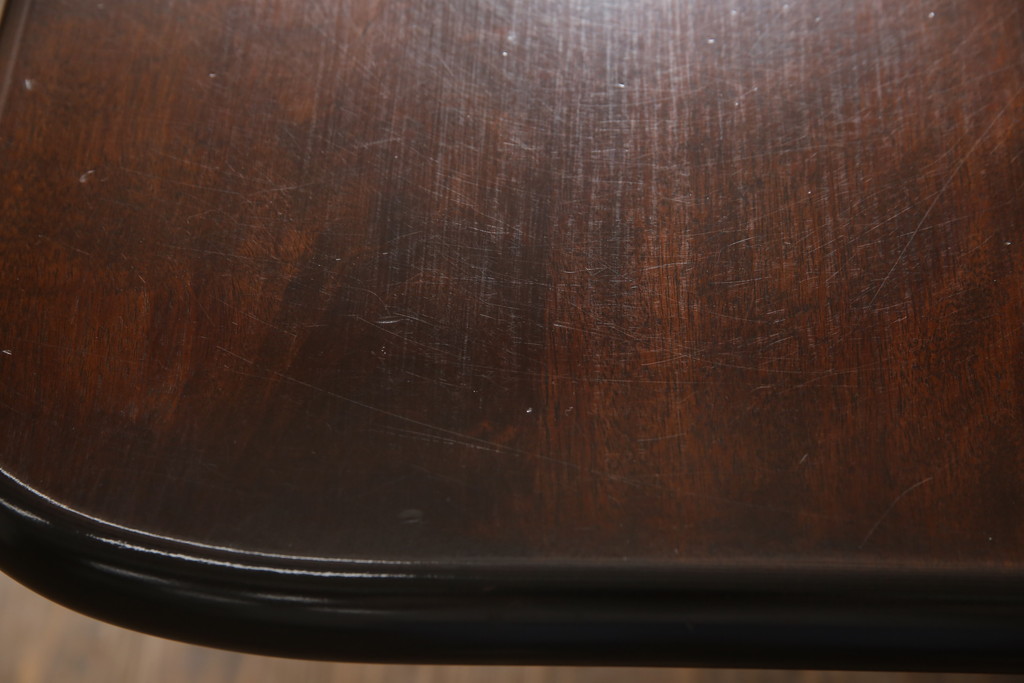 中古　美品　松本民芸家具　クラシカルな脚がおしゃれなT型食卓(ダイニングテーブル、作業台、4人掛け、6人掛け)(定価約33万円)(R-069770)