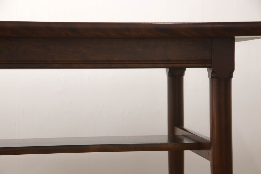中古　九州民芸家具　洗練されたデザインが魅力的なダイニングテーブル(食卓、2人掛け、4人掛け、作業台)(R-064487)