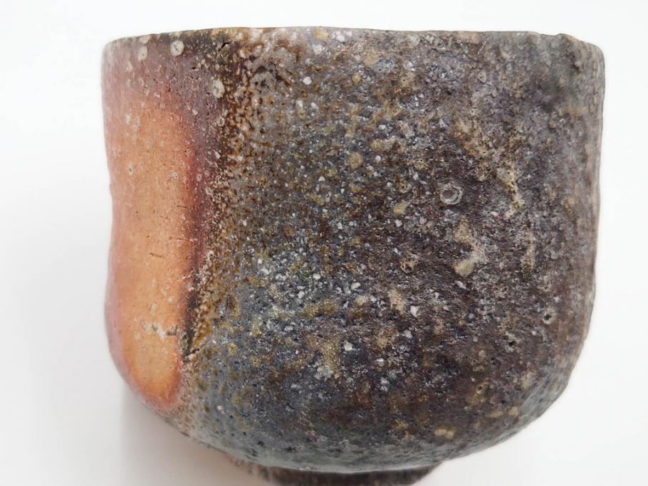 四代 谷清右衛門　信楽焼　約11cm　3.4寸　時間と共に深まる風合いが魅力の茶碗(抹茶碗、茶器、茶陶、裏印、和食器、共箱付、三寸四分)(R-084373)