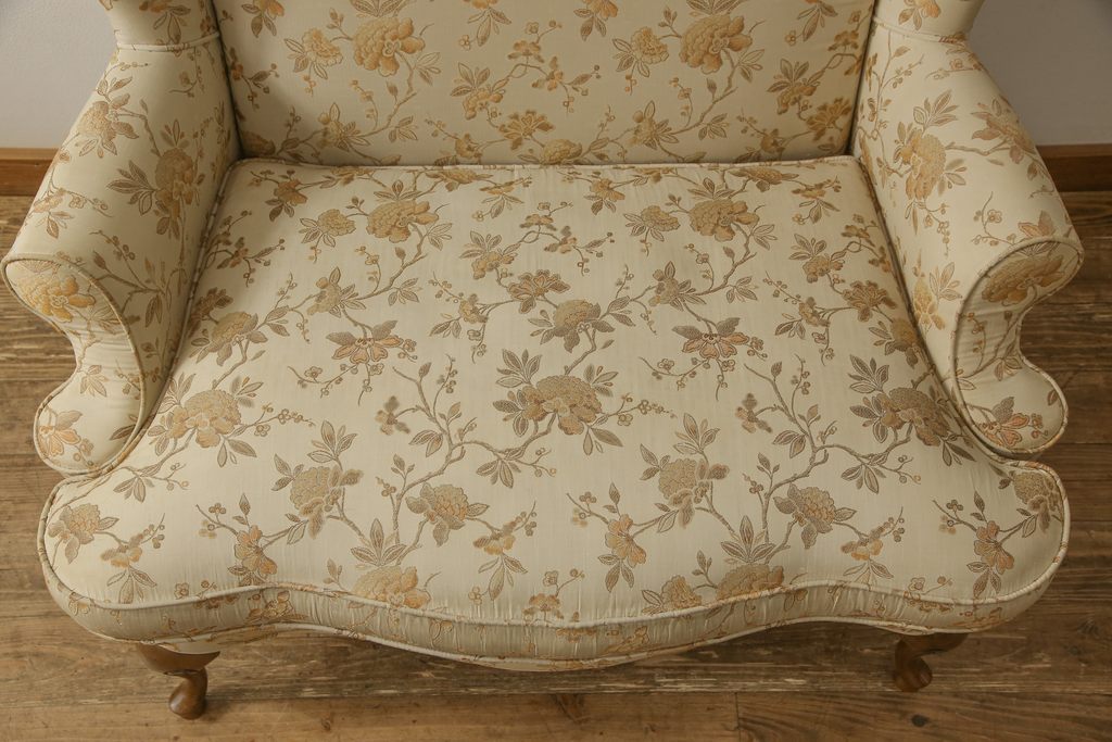 中古　アメリカ輸入モデル　DREXEL HERITAGE(ドレクセルヘリテイジ)　 Upholstery(アップホルスタリー)　上品な色合いと花柄が優しい雰囲気を醸し出す1人掛けソファ(定価約60万円)(一人掛け、アームチェア)(R-058462)