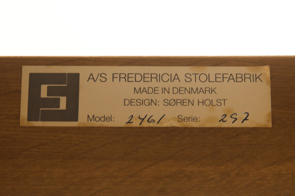 デンマークビンテージ　超美品　オーク材　Fredericia(フレデリシア)　SOREN HOLST(ソーレン・ホルスト)　レザー(本革)　ハイバックイージーチェア(1人掛けソファ、アームソファ、一人掛け、ヴィンテージ、リクライニング、北欧)(R-055425)