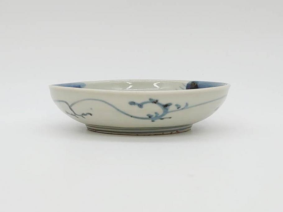 江戸期 古伊万里 染付 約13cm 4.3寸 松の絵が柔らかい雰囲気を