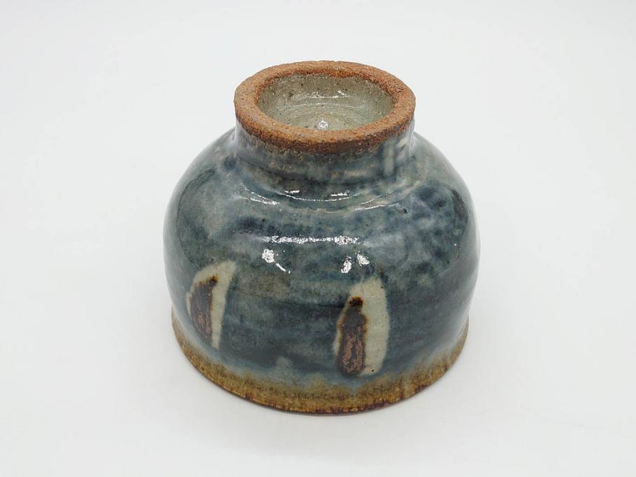 武内晴二郎 約13cm 4.1寸 上品な和の雰囲気溢れる抜絵呉須茶碗