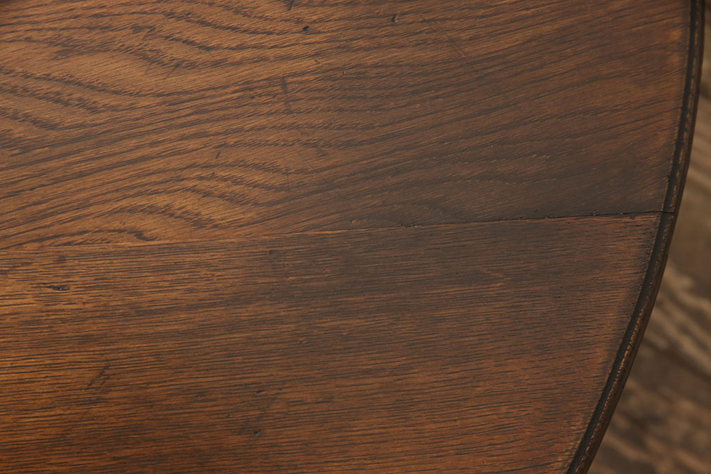 和製アンティーク 栓材　昭和中期　レトロな空間づくりにぴったりの丸ちゃぶ台(座卓、折りたたみテーブル、ローテーブル)(R-051438)