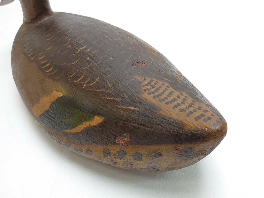 ドイツビンテージ　1945年　つぶらな瞳が可愛らしいデコイ2点セット(鴨、置物、置き物、模型、ディスプレイ、インテリア、ヴィンテージ)(R-062384)