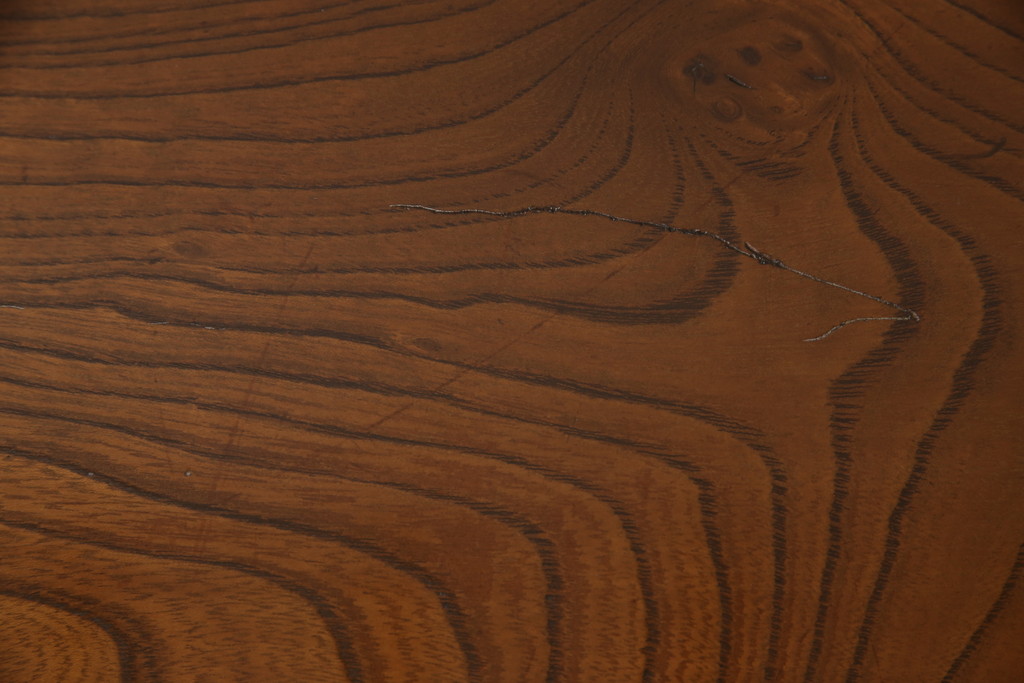 和製アンティーク　大正期　総ケヤキ材　挽き物の脚がおしゃれな雰囲気を醸しだす角ちゃぶ台(座卓、折りたたみテーブル、ローテーブル)(R-051419)