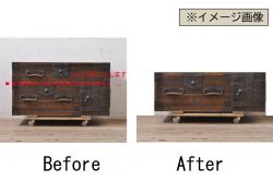 アンティーク家具　ネームプレート　ナラ材製のアンティーク小引き出し(1)