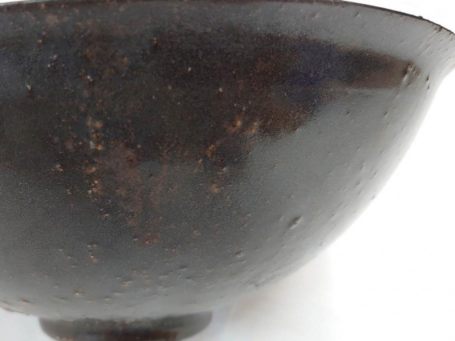 小林東五　對州窯　天目　約26cm　8.6寸　味わい深い和の雰囲気漂う鉢(深皿、和食器、八寸六分、共箱付き)(R-070864)
