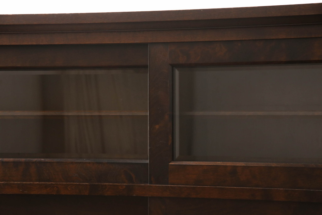 ビンテージ　北海道民芸家具　重ね戸棚上段　美しい木肌とシックな佇まいが魅力的なサイドボード(キャビネット、戸棚、収納棚、ヴィンテージ)(R-061367)