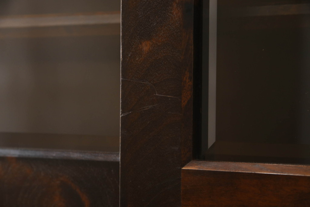 ビンテージ　北海道民芸家具　重ね戸棚上段　美しい木肌とシックな佇まいが魅力的なサイドボード(キャビネット、戸棚、収納棚、ヴィンテージ)(R-061367)