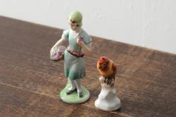 【骨董買取】ハンガリー　HEREND(ヘレンド)　少女　鳥(フィギリン、フィギュア、人形、西洋陶磁器)を買取りました。