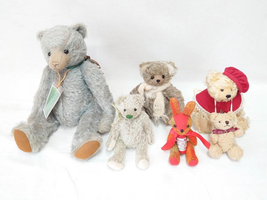 Teddy Bear(テディベア)とHarris Tweed(ハリスツイード)　バニー　見ているだけで癒される可愛らしいぬいぐるみ6体セット(くま、クマ、ドイツ、Keita、KUMAYA、Hiroko、オールドブルー、限定、LIMITED EDITION、うさぎ、ウサギ、モヘア、人形)(検索ワード:シュタイフ)(R-070872)