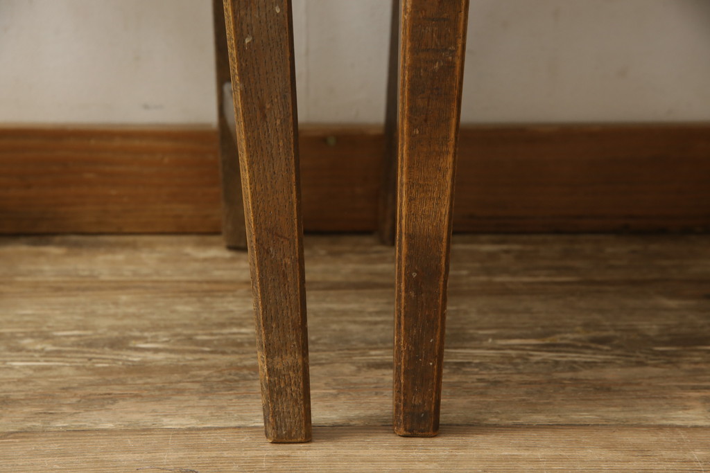 中古　永田良介商店　神戸洋家具　落ち着きのあるシックな佇まいが魅力のラダー型食堂椅子2脚セット(ダイニングチェア、ラダーバックチェア、ワークチェア、椅子、板座チェア)(R-058975)
