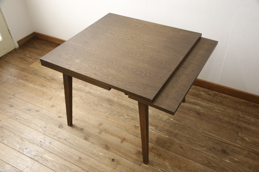 中古　美品　神戸洋家具　個性的なつくりが目を引くエクステンションテーブル(ダイニングテーブル、食卓、2人掛け)(R-058969)