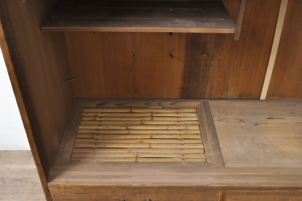 和製アンティーク　和の空間づくりにオススメの茶水屋(茶棚、戸棚、収納棚、キャビネット)(R-058759)