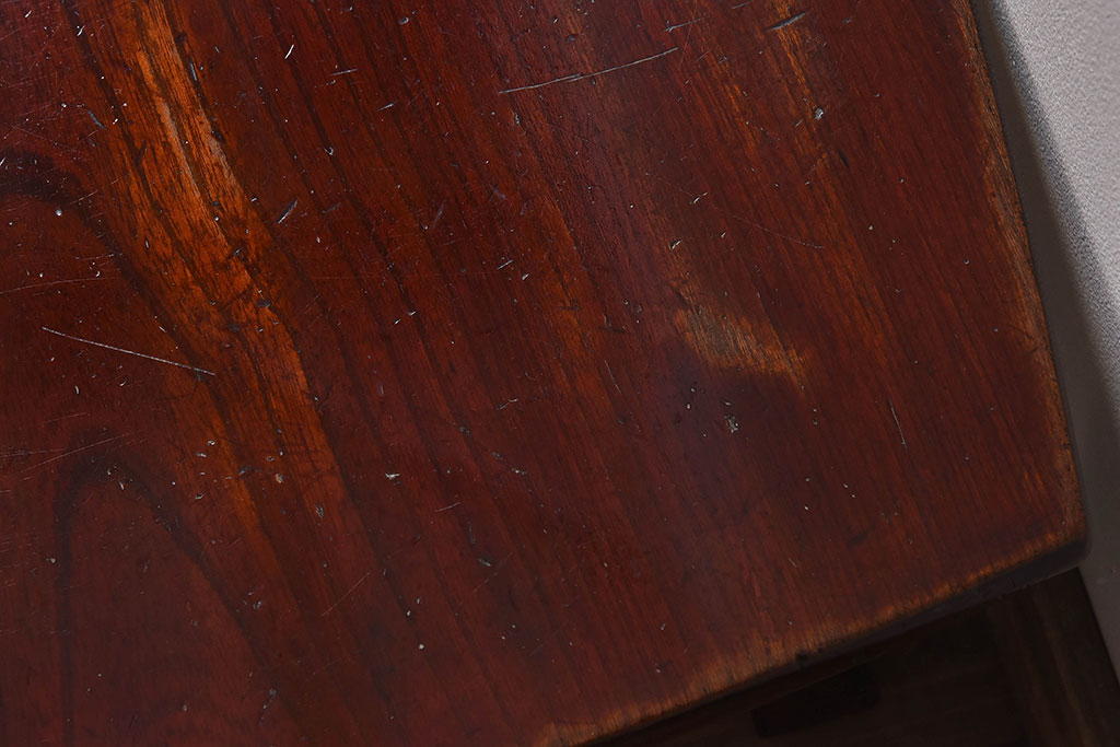 アンティーク家具　総欅材　美しい漆塗りのアンティーク座卓(花台、脇机)