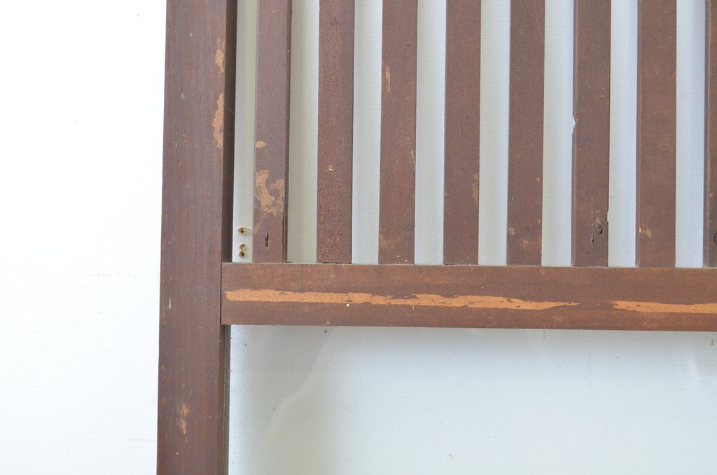アンティーク建具　格子入り　昭和の懐かしさを感じさせるガラス戸1枚(格子戸、引き戸)(R-063712)
