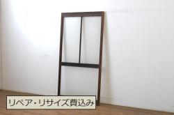 中古　ブランド家具　総ナラ(楢)材　立派な彫刻の高級ドア1枚(オークドア、扉、木製ドア、玄関ドア、建具)(R-063784)