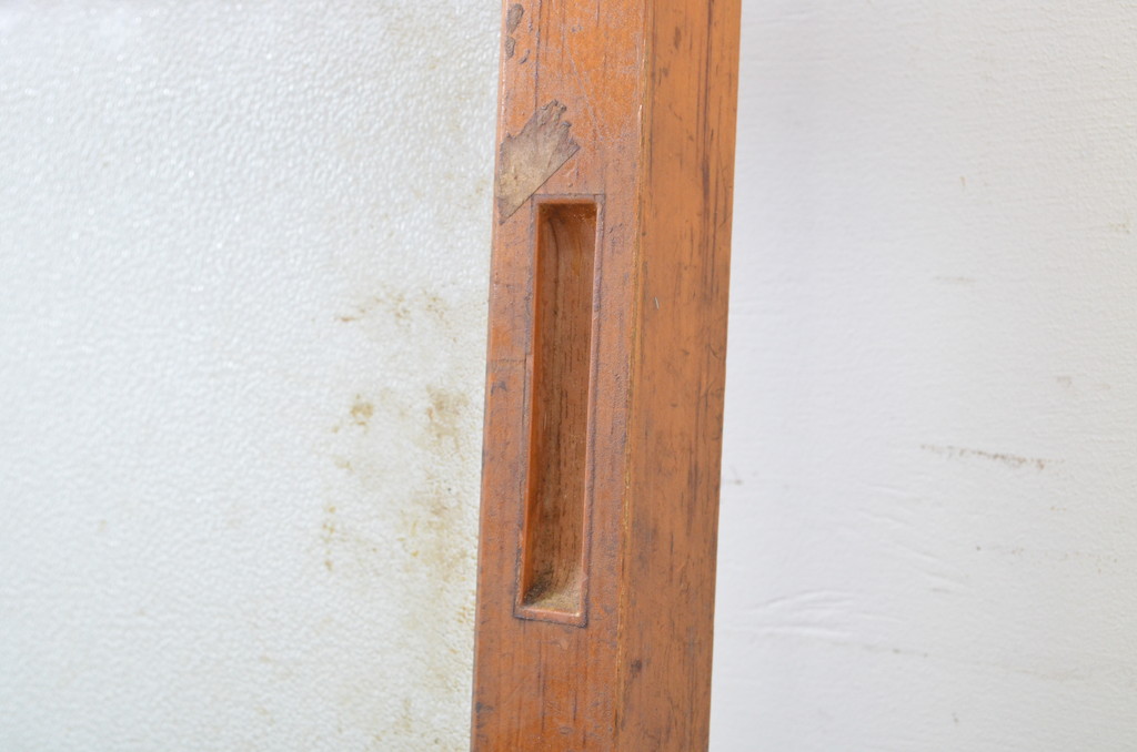 アンティーク建具　昭和レトロな雰囲気漂うガラス戸2枚セット(引き戸)(R-063715)
