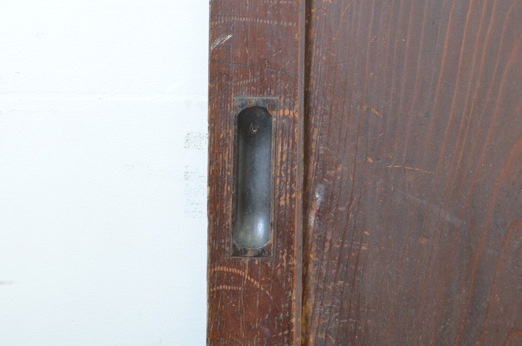 アンティーク建具　一枚板　あたたかみのある木の風合いが感じられる帯戸2枚セット(板戸、引き戸)(R-063717)