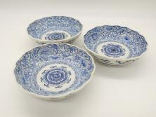 輪島塗　黒塗　蒔絵　金彩　金魚　盃洗　悠々泳ぐ金魚が涼しげな4.8寸深鉢2客セット(杯洗、酒器、漆器、雷紋)(R-061724)