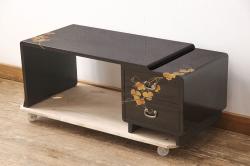 和製ビンテージ　松本民芸家具　塗り直しあり　シックな佇まいがお洒落なダイニングテーブル(2人掛け、4人掛け、食卓)(R-072881)