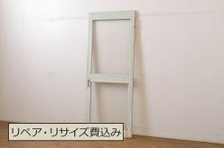 アンティーク建具　古き時代の味わいが魅力的な横桟板戸窓2枚セット(格子戸、引き戸)(R-067847)