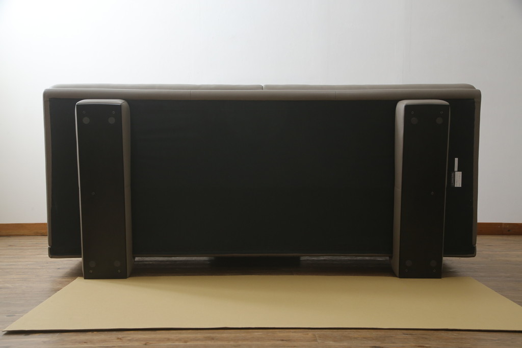 中古　カリモク家具(karimoku)　domani(ドマーニ)　Excel-Life(エクセルライフ)　ZSA3シリーズ　本革(レザー)　スタイリッシュな空間演出におすすめなソファとスツールのセット(3人掛け、3P、アームソファ、オットマン)(定価約107万円)(R-074269)