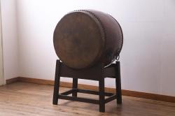 【骨董買取】和楽器　2尺4寸　欅(ケヤキ)　刳り貫き太鼓(くり貫き太鼓、和太鼓)を買取りました。