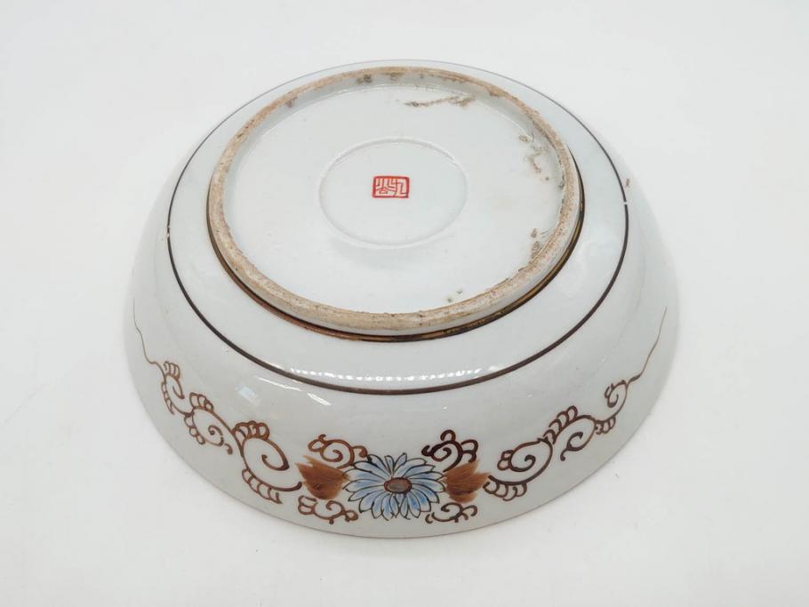 明治期 九谷焼 色絵 花鳥図 約16cm 5.1寸 細かな彩色が美しい中