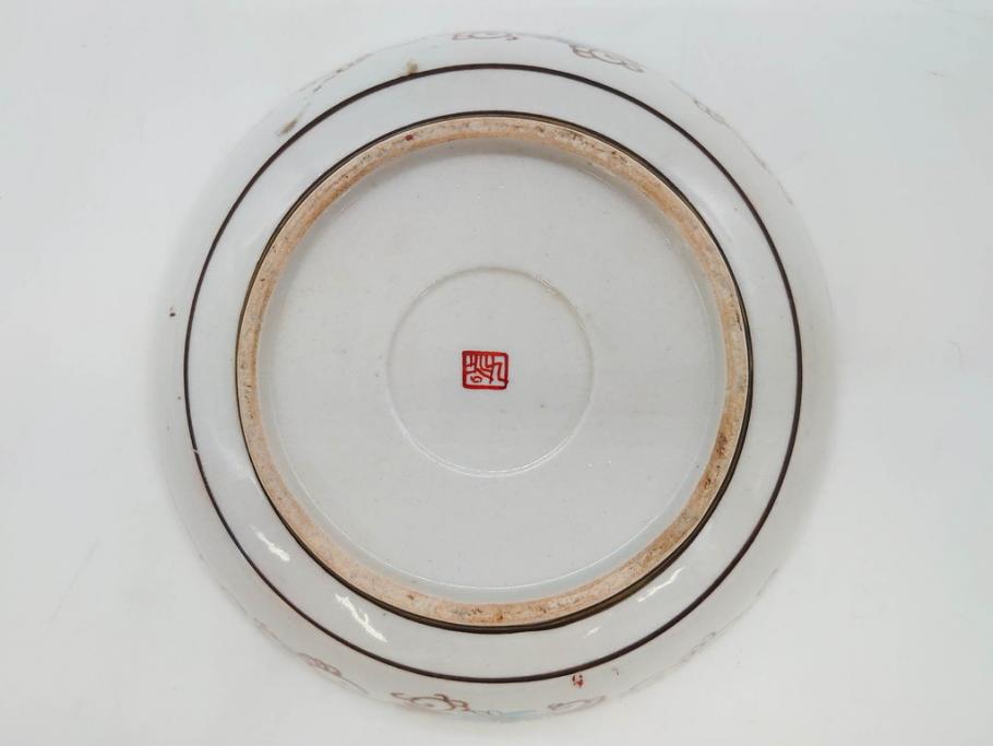 明治期 九谷焼 色絵 花鳥図 約16cm 5.1寸 細かな彩色が美しい中