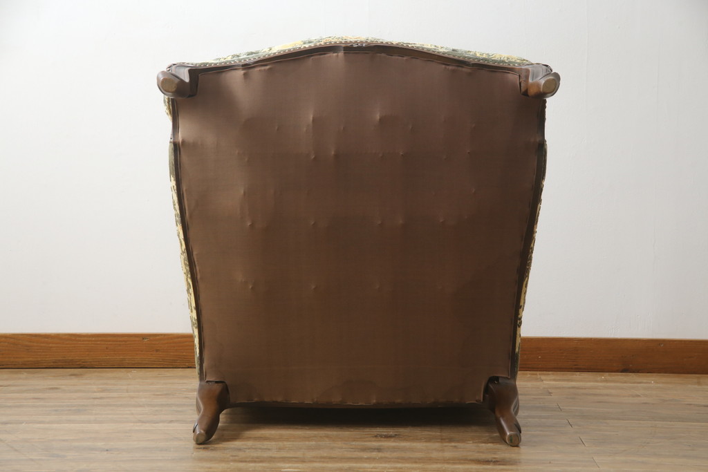中古　カリモク家具(karimoku)　domani(ドマーニ)　Louis(ルイ)XVシリーズ　ルイ15世　優雅なひとときを演出してくれる1人掛けソファ(定価約50万円)(アームソファ、一人掛け、1P)(R-054027)