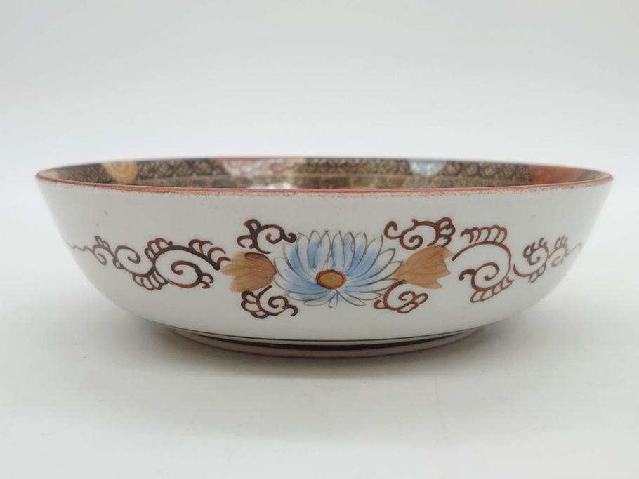 明治期 九谷焼 色絵 花鳥図 約16cm 5.1寸 細かな彩色が美しい中