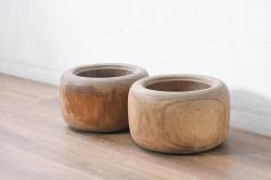 中古　美品　九州民芸家具　欅(ケヤキ)材　シンプルなデザインの囲炉裏テーブル(座卓、ローテーブル、木製火鉢)(R-059412)
