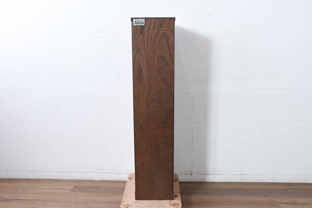 中古　美品　岩谷堂箪笥　希少サイズ!!　力強い杢目と立派な金具が存在感を放つ7段立たんす(縦型、和タンス、整理箪笥、収納箪笥、サイドチェスト)(R-084515)