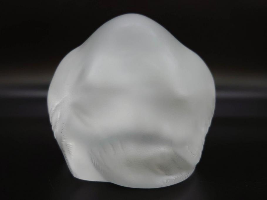 1932年　フランス　LALIQUE(ラリック)　猫　可愛らしいフォルムの猫のオブジェ(ルネ・ラリック、伏せる猫、キャット、ディスプレイ、置物、クリスタルガラス、箱付き)(R-077774)