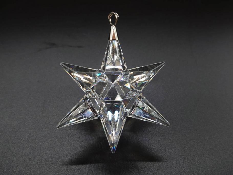 オーストリア　SWAROVSKI(スワロフスキー)　上品な輝きを放つペンダント&スターオーナメント(アクセサリー、首飾り、ネックレス、昆虫、クリスマスデコレーション、アクセサリー、装飾物、星、外箱付き)(R-077776)
