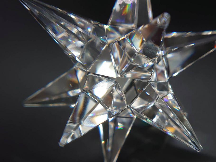 オーストリア　SWAROVSKI(スワロフスキー)　上品な輝きを放つペンダント&スターオーナメント(アクセサリー、首飾り、ネックレス、昆虫、クリスマスデコレーション、アクセサリー、装飾物、星、外箱付き)(R-077776)