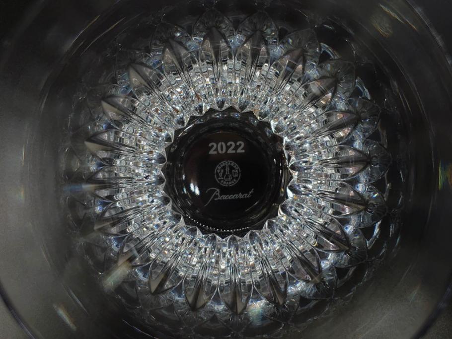 2022年　フランス　Baccarat　バカラ　CRYSTA(クリスタ)　深く彫られたカットが輝くタンブラー2客セット(コップ、グラス、ロックグラス、クリスタルガラス、フルレッドクリスタルガラス、共箱付き)(R-077915)