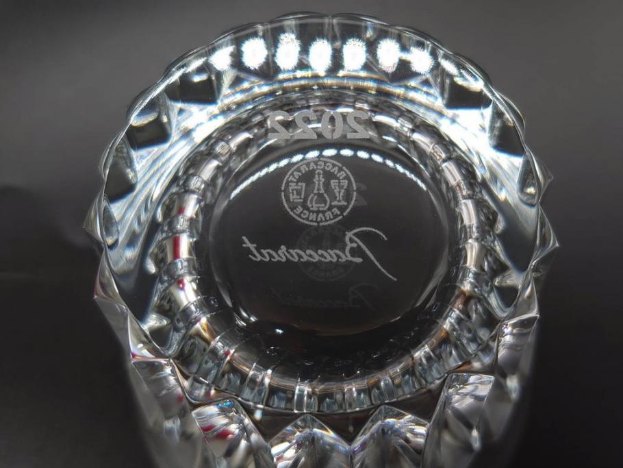 2022年　フランス　Baccarat　バカラ　CRYSTA(クリスタ)　深く彫られたカットが輝くタンブラー2客セット(コップ、グラス、ロックグラス、クリスタルガラス、フルレッドクリスタルガラス、共箱付き)(R-077915)