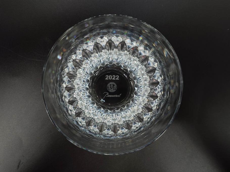 2022年　フランス　Baccarat　バカラ　CRYSTA(クリスタ)　深く彫られたカットが輝くタンブラー2客セット(コップ、グラス、ロックグラス、クリスタルガラス、フルレッドクリスタルガラス、共箱付き)(R-077915)