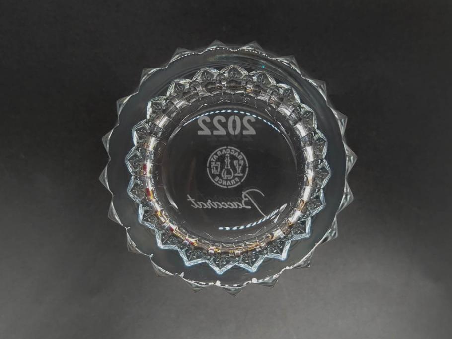 2022年　フランス　Baccarat　バカラ　CRYSTA(クリスタ)　深く彫られたカットが輝くタンブラー2客セット(コップ、グラス、ロックグラス、クリスタルガラス、フルレッドクリスタルガラス、共箱付き)(R-077915)