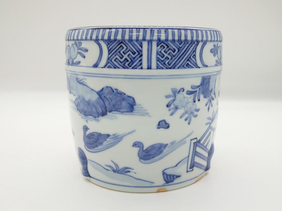 小峠葛芳作 丹山 染付 隅田川 香合 共箱 共布 略歴付 茶道具 工芸品