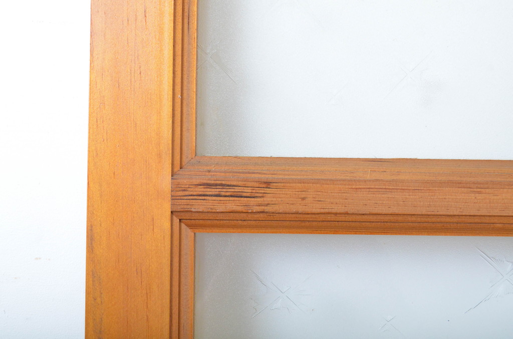 昭和レトロ ヒノキ檜材 昭和の懐かしい雰囲気のあるレトロなガラス戸
