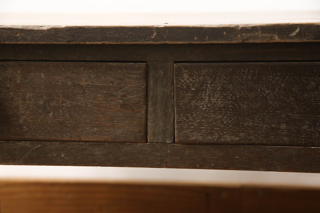 和製アンティーク　ナラ材　レトロな雰囲気たっぷりな文机(座卓、ローテーブル、センターテーブル)(R-070699)