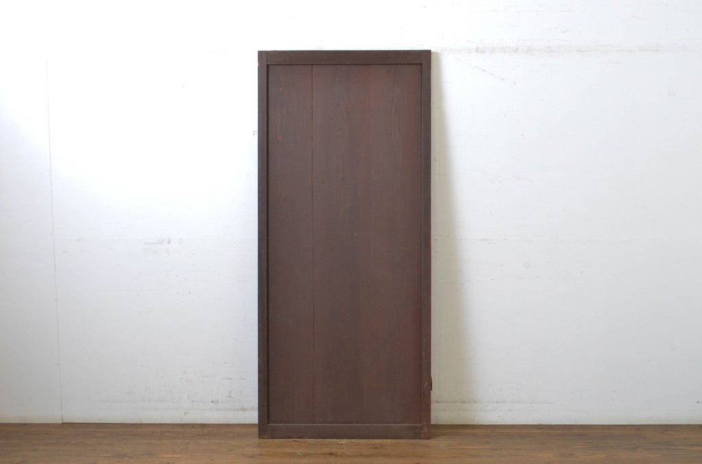 アンティーク建具　細かな横桟が魅力的な舞良戸の扉1枚(ドア、木製扉、玄関ドア)(R-063591)