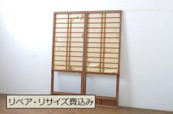 中古美品　木味を楽しめる美しさ　檜・杉材の高級格子戸(2)