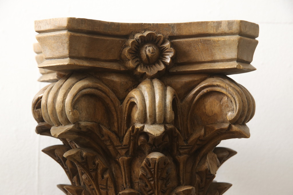 ギフトモール イギリスアンティーク 木製ピラー コラム 柱 花台 展示台