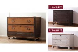 アンティーク家具　昭和初期期　ヒノキ材　上品な和の雰囲気が魅力の階段箪笥(時代箪笥)(R-042680)